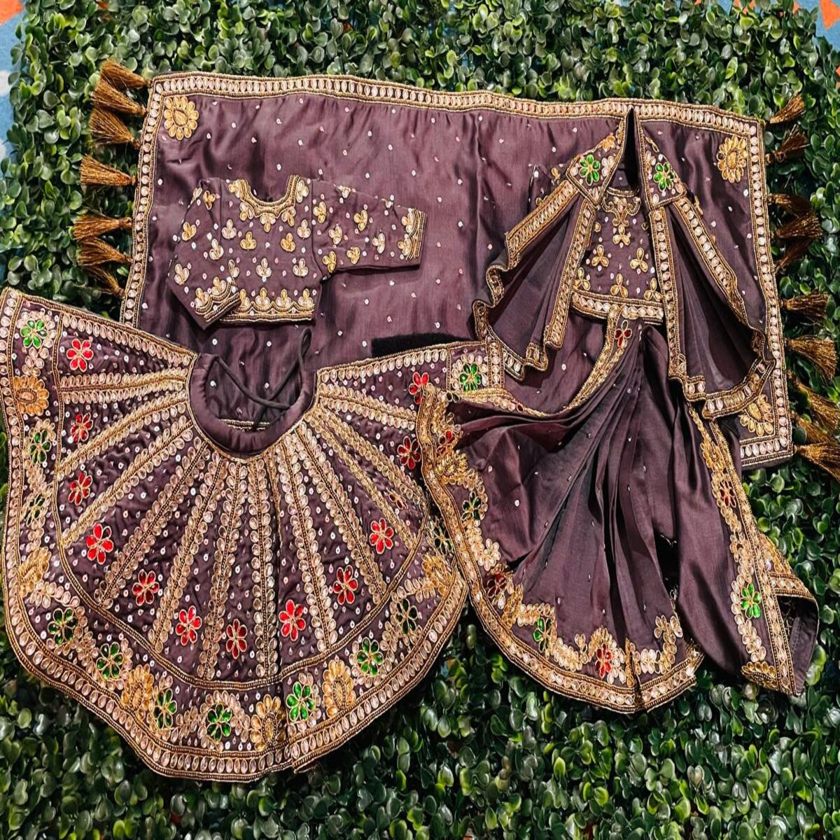 Grey Color Dress For Radha Krishna Ji